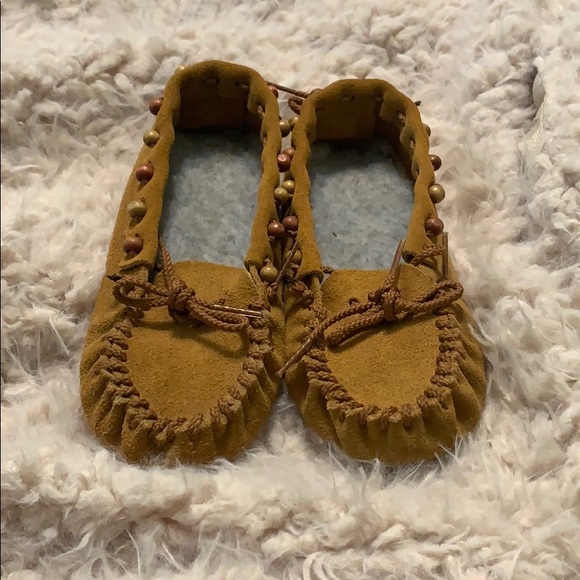 Kids handmade leather Moccasins fur footbed - Picture 12 of 12